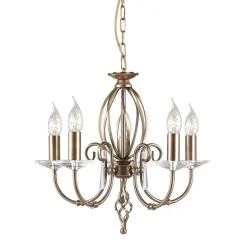 Aegean Aged Brass - Elstead Lighting - lampa wisząca 5-ramienna