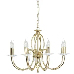 Aegean Polished Brass - Elstead Lighting - lampa wisząca 8-ramienna