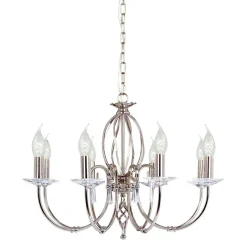 Aegean Polished Nickel - Elstead Lighting - lampa wisząca 8-ramienna