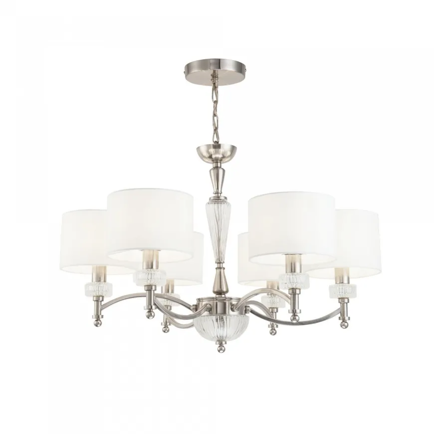 Alicante Nickel - Maytoni - lampa sufitowa klasyczna 6-ramienna