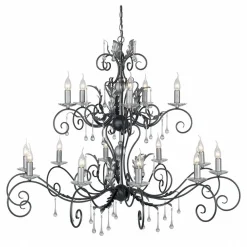 Amarilli Black And Silver - Elstead Lighting - lampa wisząca 15-ramienna