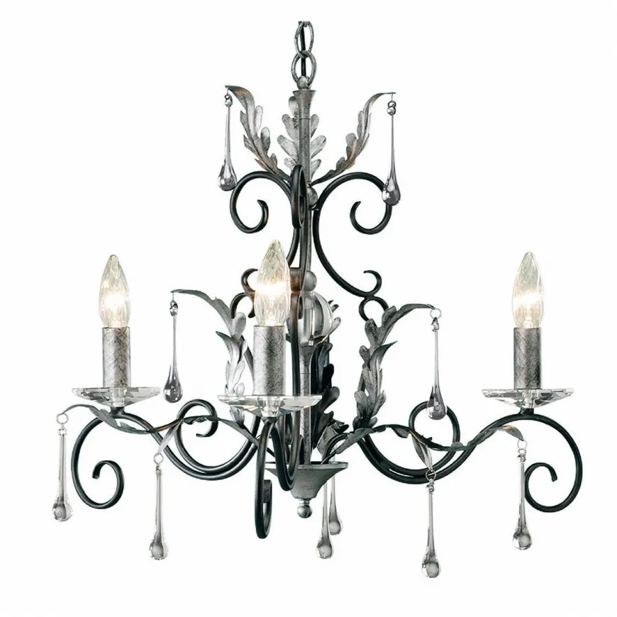 Amarilli Black And Silver - Elstead Lighting - lampa wisząca 3-ramienna