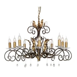 Amarilli Bronze And Gold - Elstead Lighting - lampa wisząca 10-ramienna