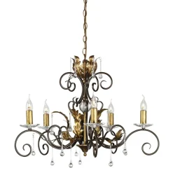 Amarilli Bronze And Gold - Elstead Lighting - lampa wisząca 5-ramienna