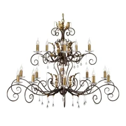 Amarilli Bronze And Gold - Elstead Lighting - lampa wisząca 15-ramienna