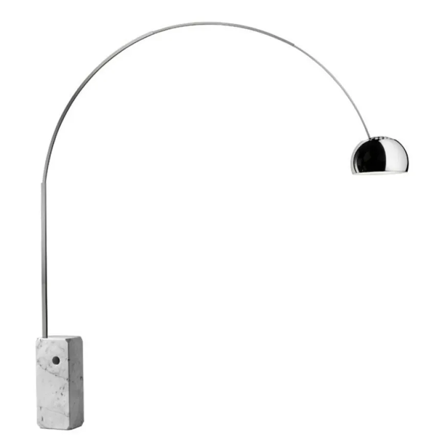 Arco H240 marmuru, chrom - Flos - lampa podłogowa
