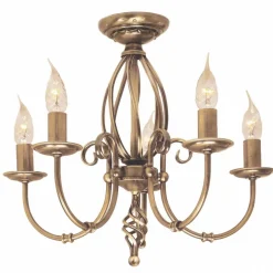 Artisan Aged Brass - Elstead Lighting - lampa wisząca 5-ramienna