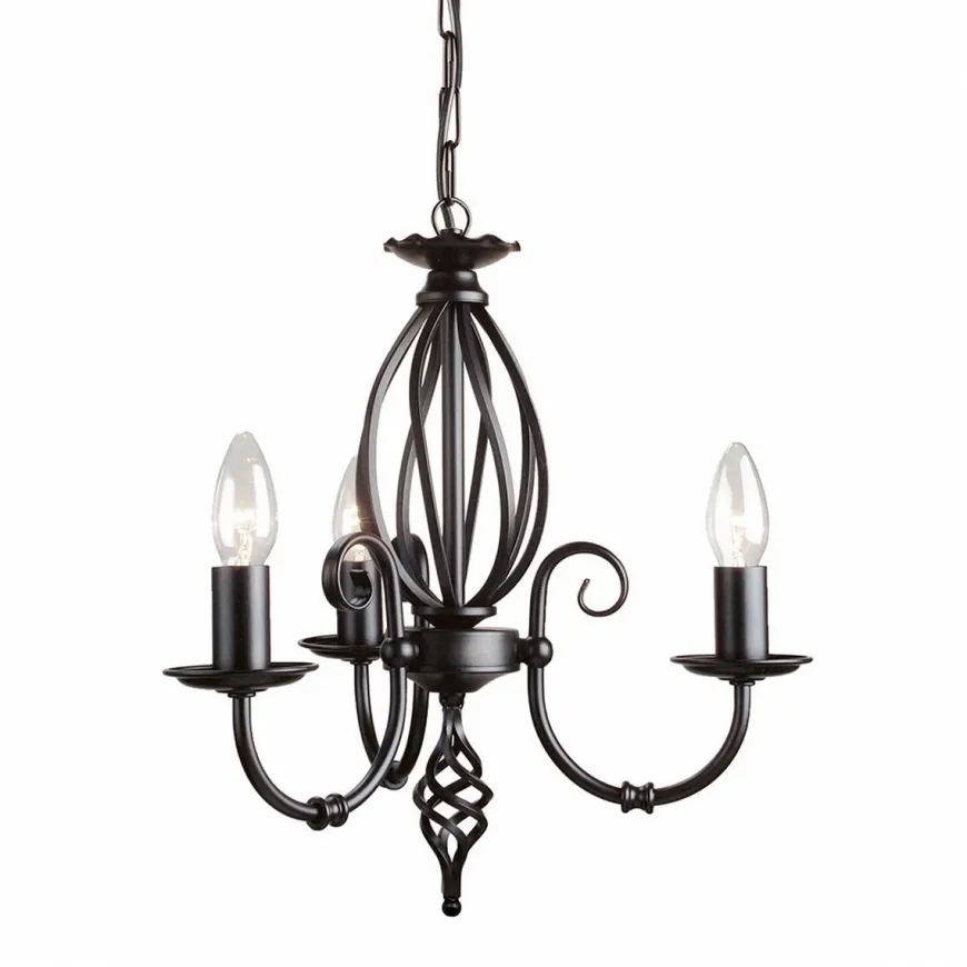 Artisan Light Black - Elstead Lighting - lampa wisząca 3-ramienna