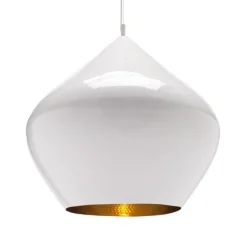 Beat Stout Ø52 biały, złoty - Tom Dixon - lampa wisząca