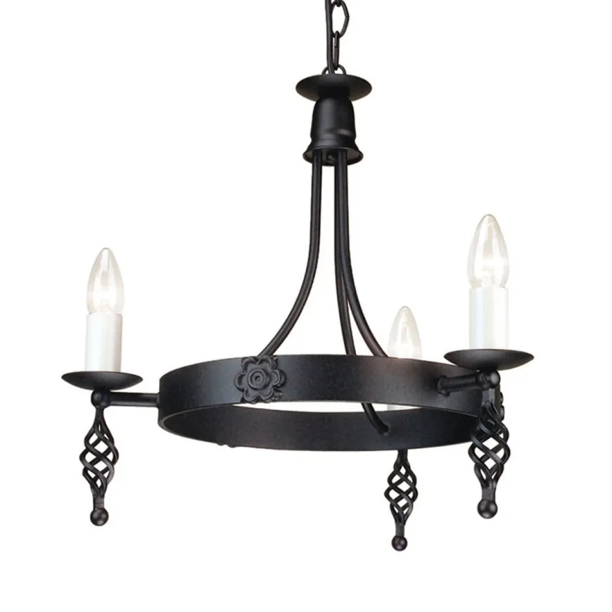 Belfry Black 3 - Elstead Lighting - lampa wisząca klasyczna