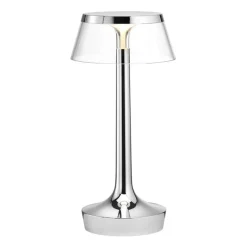 Bon Jour Unplugged H27 chrom, przezroczysty - Flos - lampa biurkowa