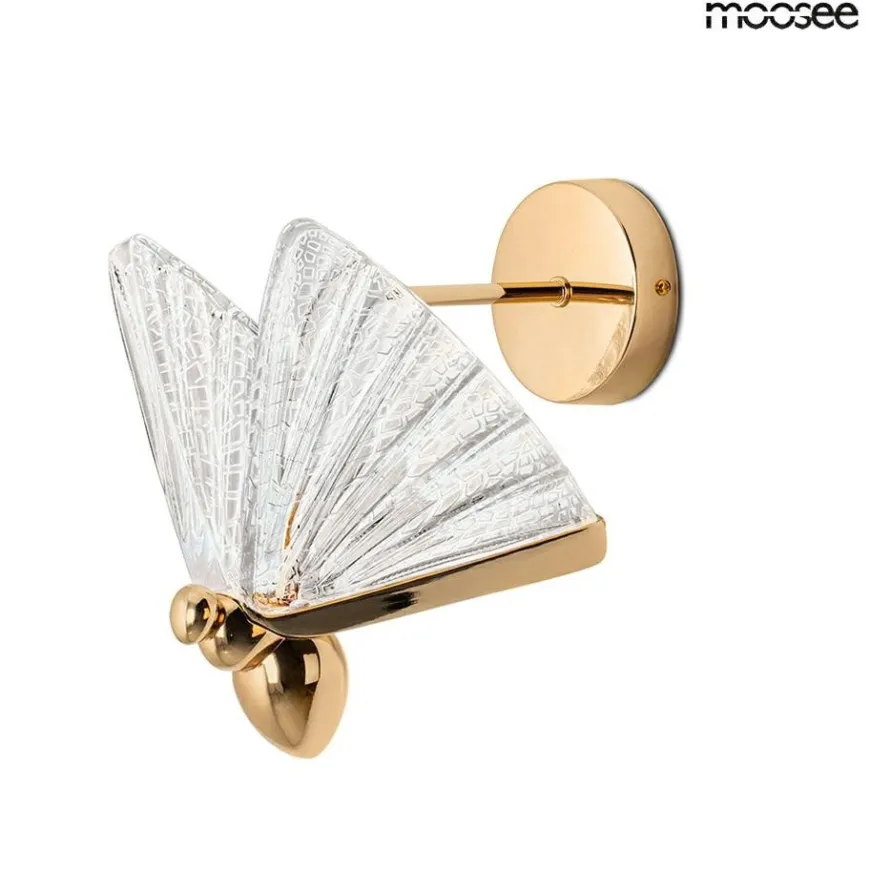 Butterfly M Złota - Moosee - lampa ścienna