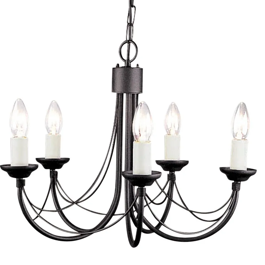 Carisbrooke Black - Elstead Lighting - lampa wisząca 5-ramienna