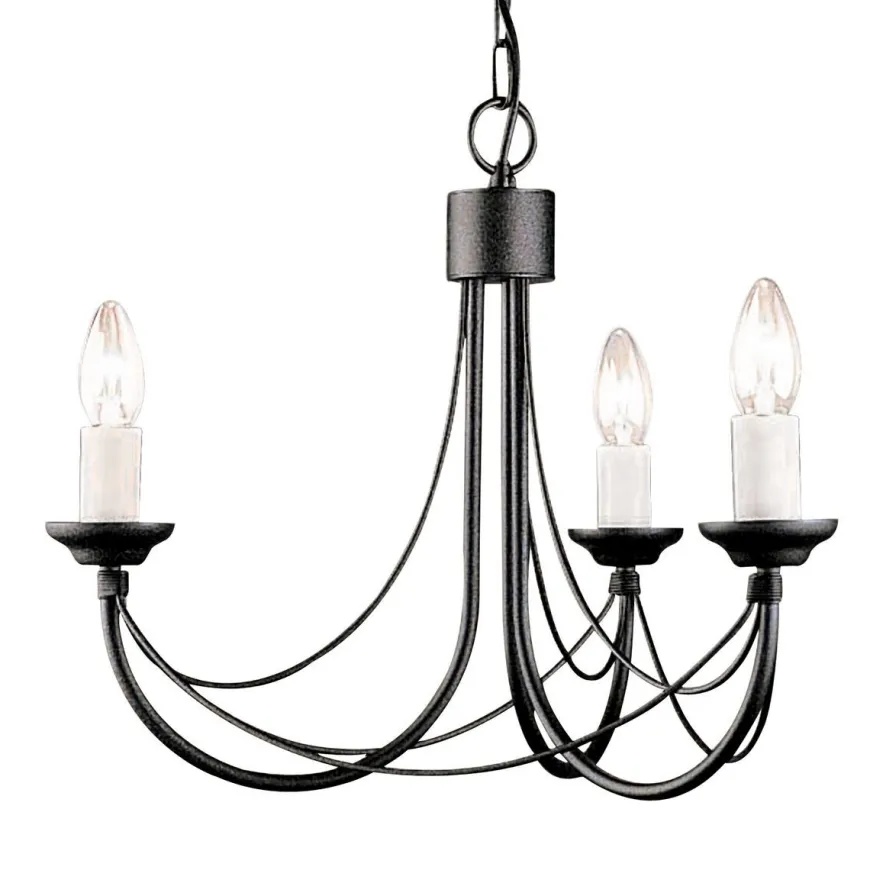 Carisbrooke Black - Elstead Lighting - lampa wisząca 3-ramienna