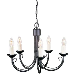 Chartwell Black - Elstead Lighting - lampa wisząca 5-ramienna
