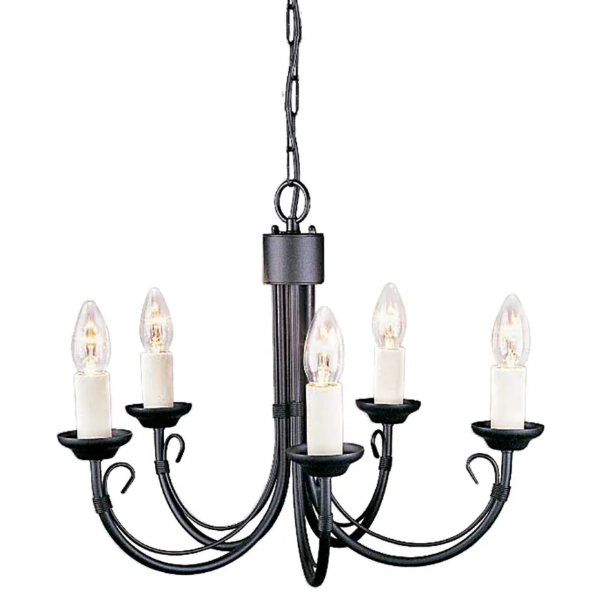 Chartwell Black - Elstead Lighting - lampa wisząca 5-ramienna
