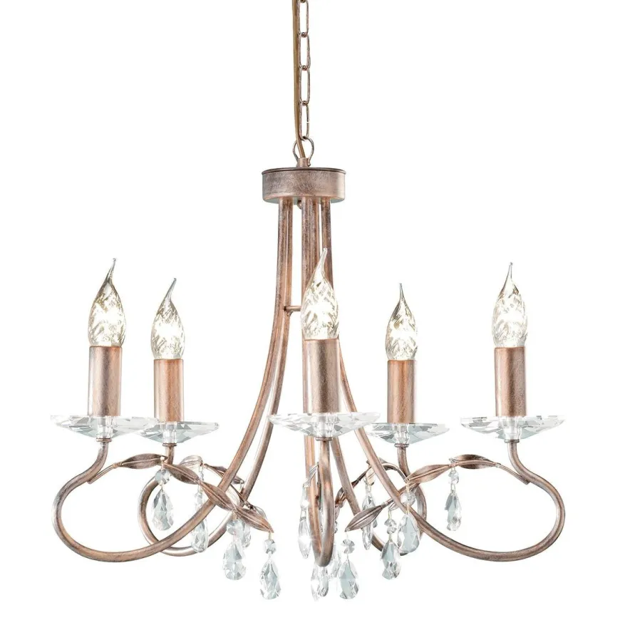 Christina Silver And Gold - Elstead Lighting - lampa wisząca 5-ramienna