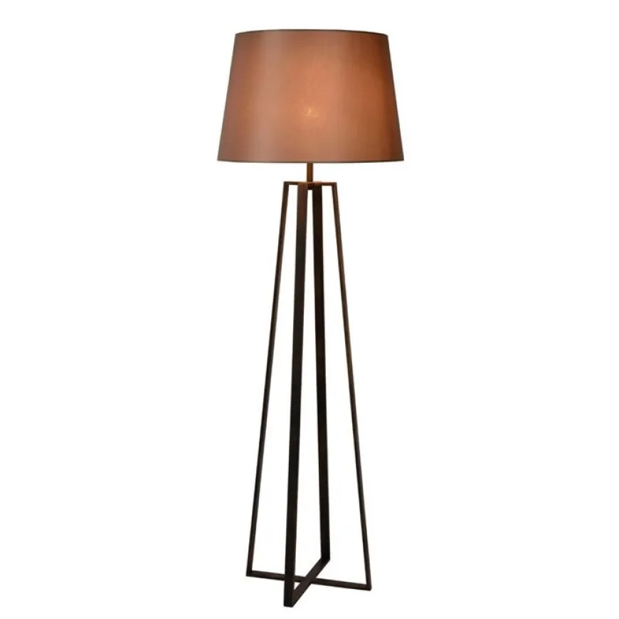 Coffee H165 czarny sepia - Lucide - lampa podłogowa