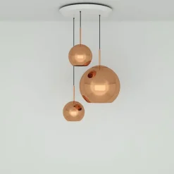 Copper Trio Round miedź - Tom Dixon - lampa wisząca