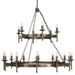 Cromwell Old Bronze - Elstead Lighting - lampa wisząca 18-ramienna