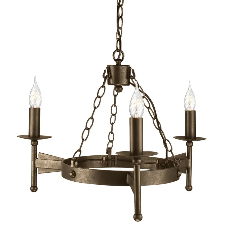 Cromwell Old Bronze - Elstead Lighting - lampa wisząca 3-ramienna