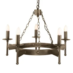 Cromwell Old Bronze - Elstead Lighting - lampa wisząca 5-ramienna
