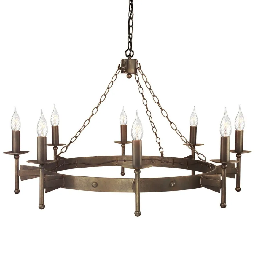 Cromwell Old Bronze - Elstead Lighting - lampa wisząca 8-ramienna
