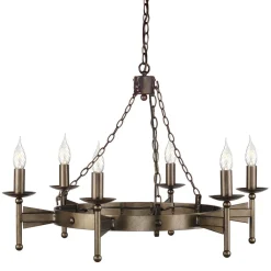 Cromwell Old Bronze - Elstead Lighting - lampa wisząca 6-ramienna