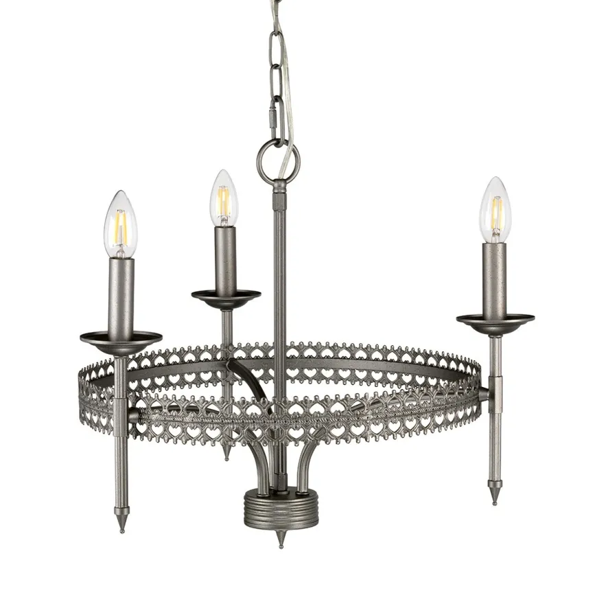 Crown Iron Gate - Elstead Lighting - lampa wisząca 3-ramienna