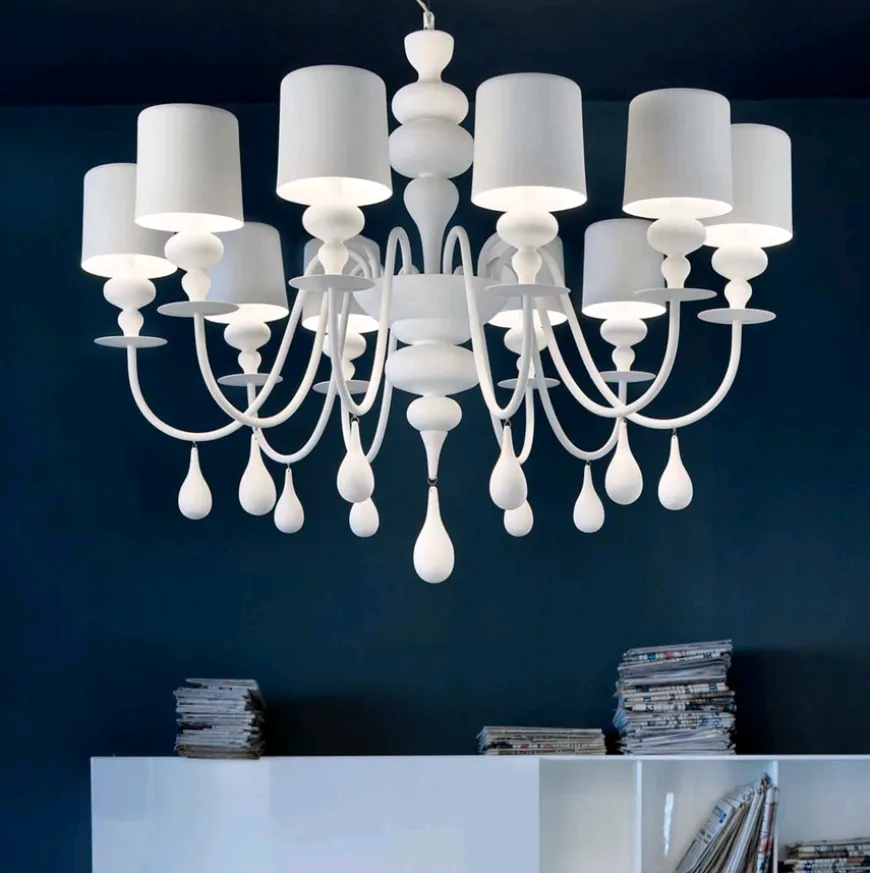 Eva Chandelier S10 biały - Masiero - lampa wisząca