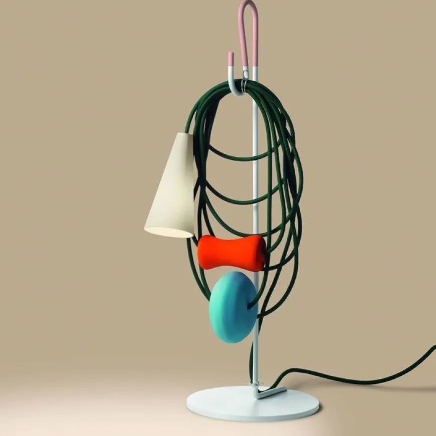 Filo Teodora H58 biały, zielony, niebieski, - Foscarini - lampa biurkowa