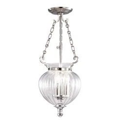 Finsbury Park Polished Nickel Ø22 - Elstead Lighting - lampa wisząca klasyczna