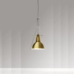 Flute H37 przejrzysty, polerowanego mosiądzu - Fontana Arte - lampa wisząca