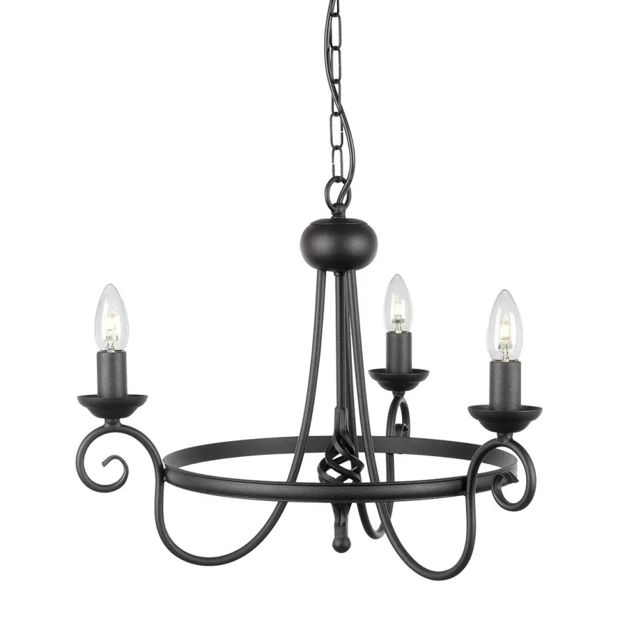 Harlech Black - Elstead Lighting - lampa wisząca 3-ramienna