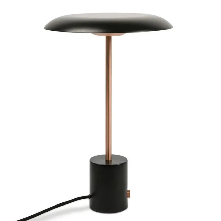 Hoshi H40 czarny, miedź - Faro - lampa biurkowa