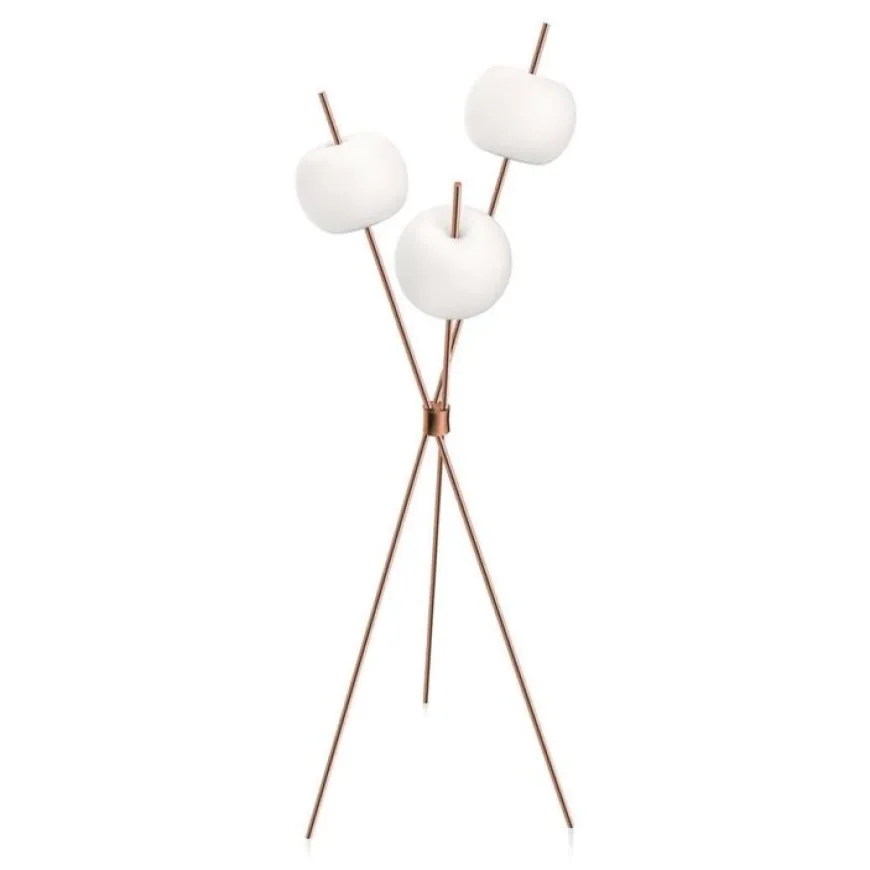 Kushi Floor H140 biały, miedź - KDLN - lampa podłogowa