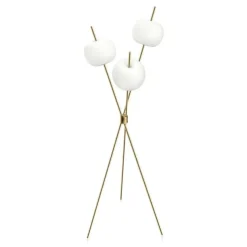 Kushi Floor H140 biały, złoty mosiądz - KDLN - lampa podłogowa
