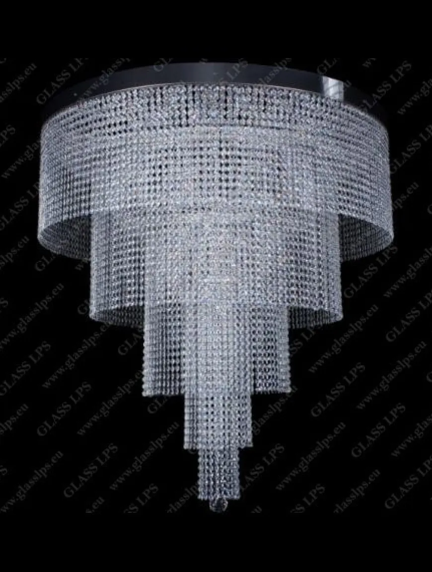 L15 546/28/6; F 5 floor, 2 coat, Ni - Glass LPS - kryształowa lampa sufitowa