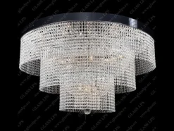 L15 546/18/6; F 3 floor, 2 coat, short, Ni - Glass LPS - kryształowa lampa sufitowa