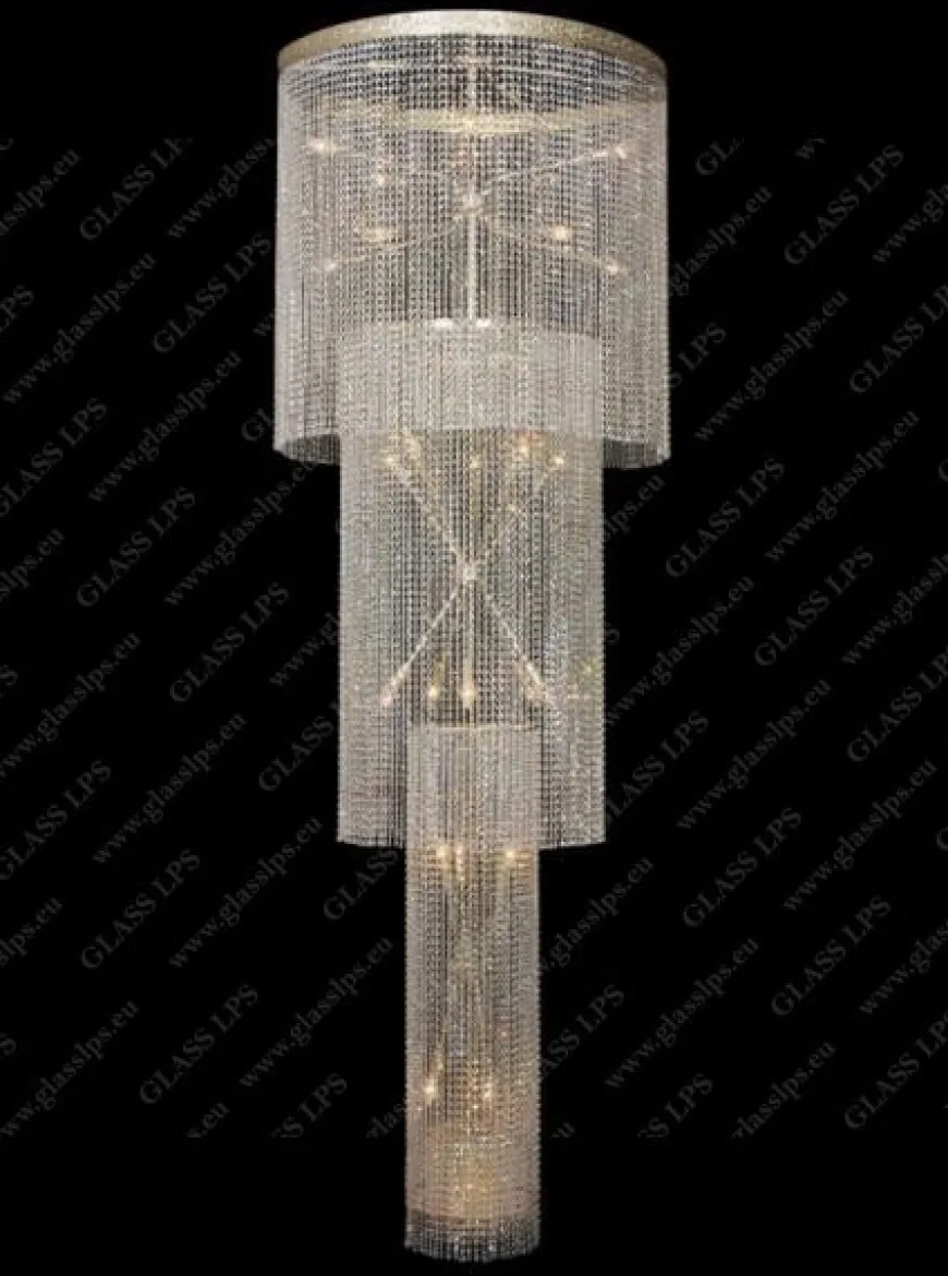 L15 544/37/6; F 3 floor - Glass LPS - kryształowa lampa sufitowa
