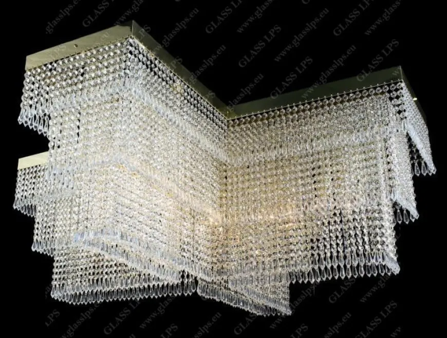 L15 654/20/3; F 3 floor, 4 x arms 30 - Glass LPS - kryształowa lampa sufitowa