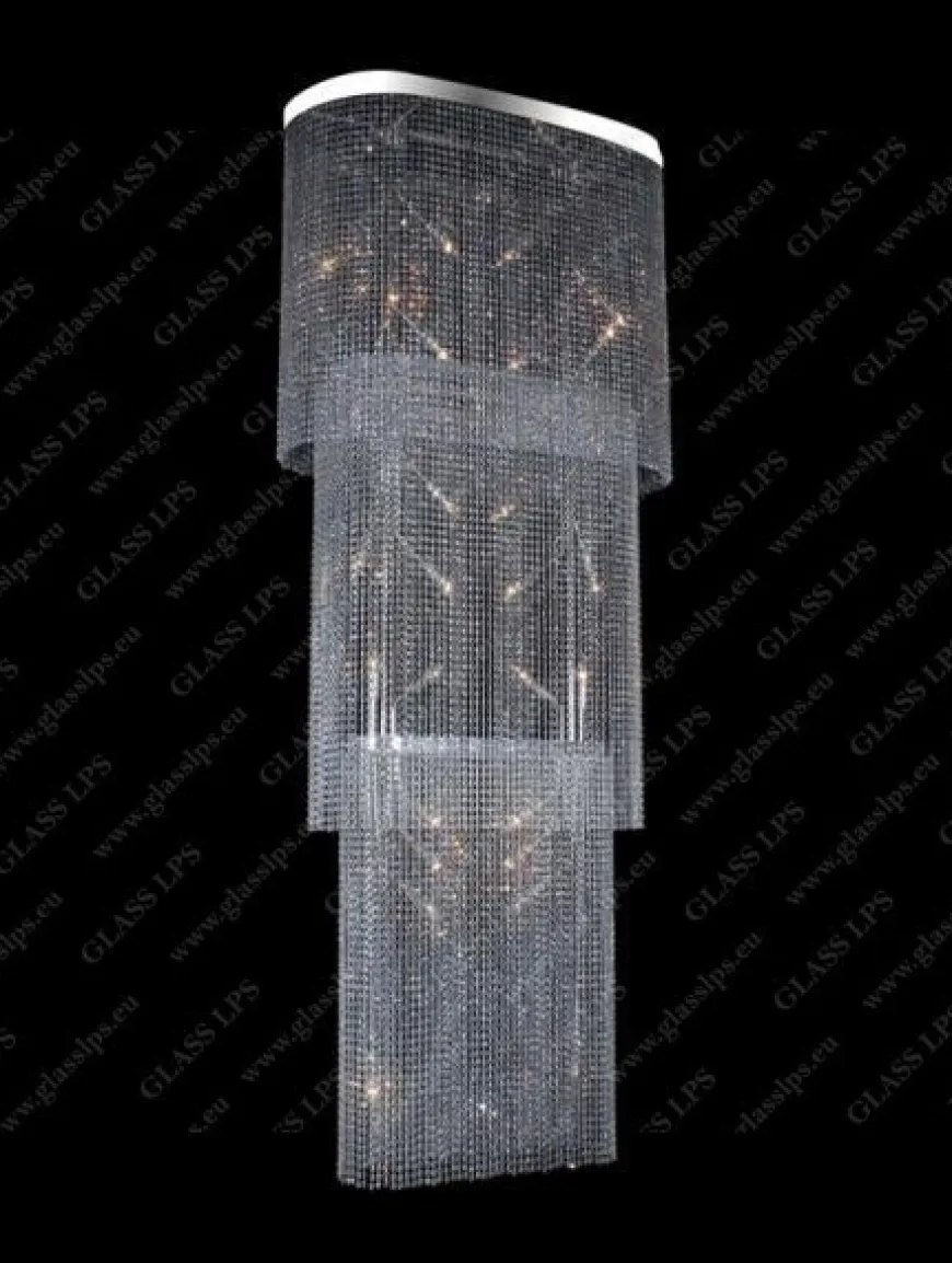 L15 644/22/6; F 3 floor, Ni - Glass LPS - kryształowa lampa sufitowa