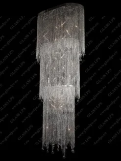 L15 643/28/4; F 3 floor, Ni - Glass LPS - kryształowa lampa sufitowa