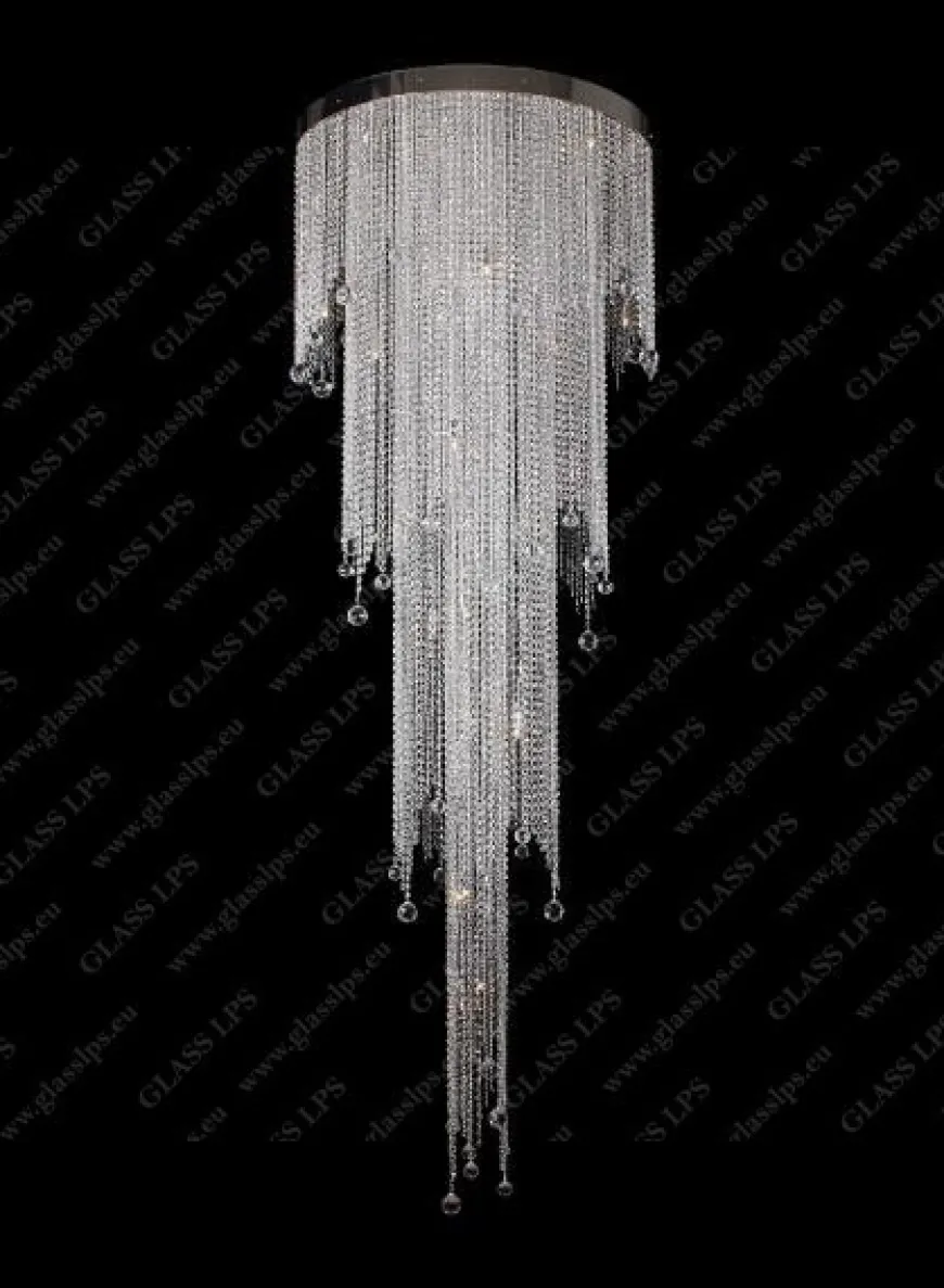 L17 273/24/4; F 4 floor, Ni - Glass LPS - kryształowa lampa sufitowa