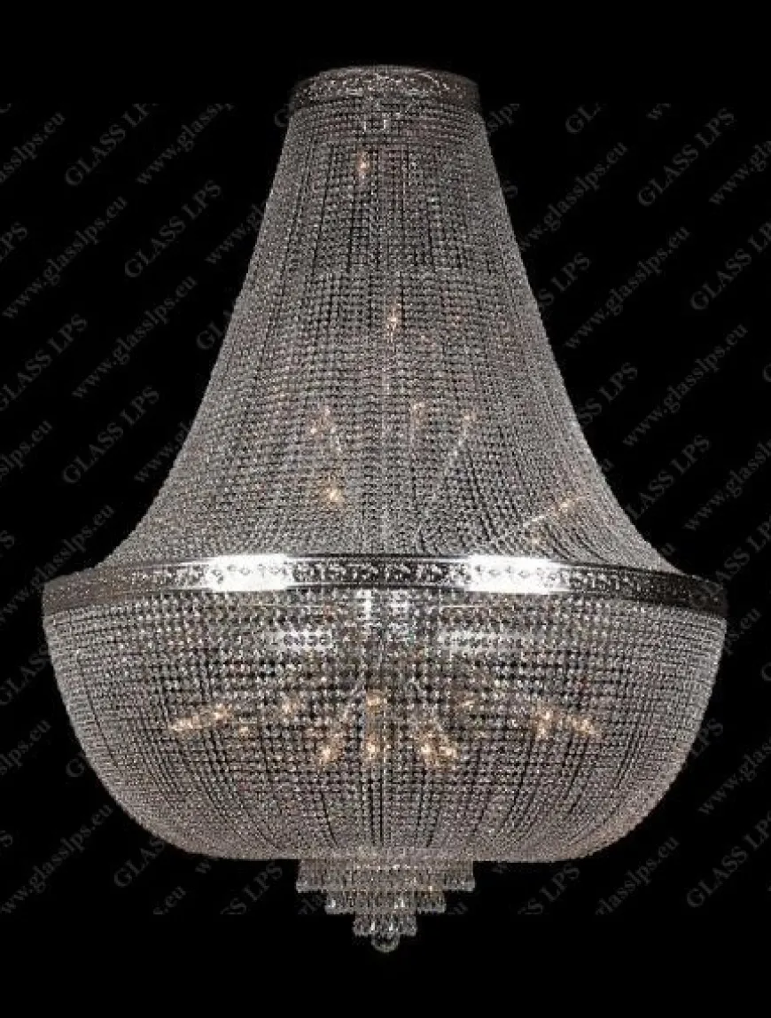L15 571/34/3; F 1 floor, Ni - Glass LPS - kryształowy żyrandol