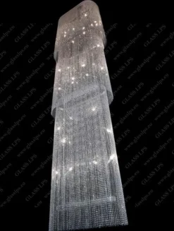 L15 644/48/6; F 3 floor, Ni - Glass LPS - kryształowa lampa sufitowa