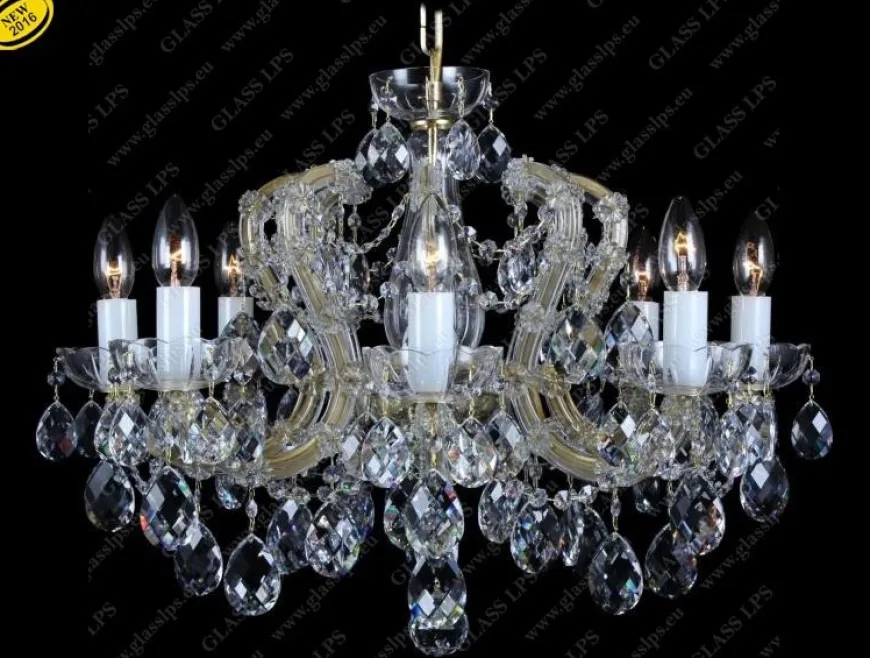 L14 002/08/1; F cut - Glass LPS - kryształowy żyrandol