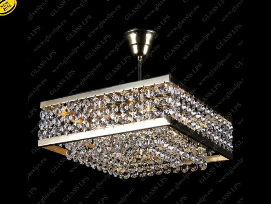 L17 201/06/6; F tube - Glass LPS - kryształowa lampa sufitowa