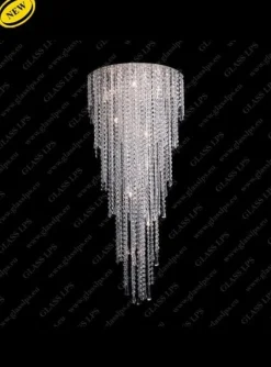 L17 702/10/3, 3-K; Ni - Glass LPS - kryształowa lampa sufitowa