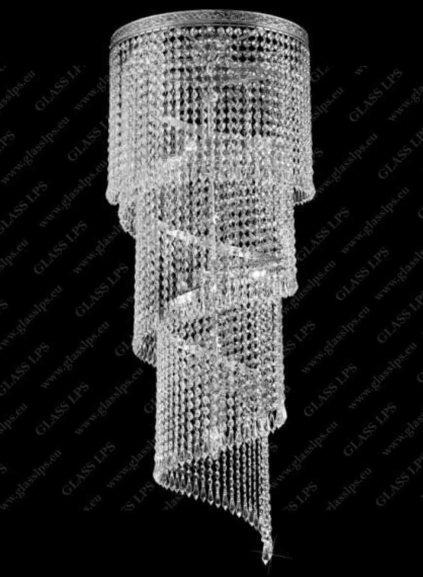 L15 512/12/3; Ni - Glass LPS - kryształowa lampa sufitowa